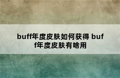 buff年度皮肤如何获得 buff年度皮肤有啥用